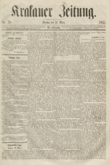 Krakauer Zeitung.Jg.7, Nr. 70 (27 März 1863)