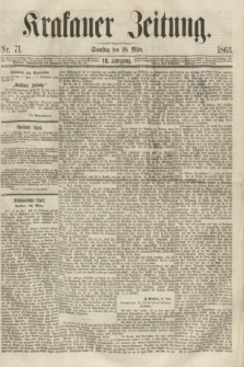 Krakauer Zeitung.Jg.7, Nr. 71 (28 März 1863) + dod.