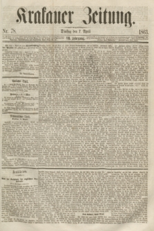 Krakauer Zeitung.Jg.7, Nr. 78 (7 April 1863)