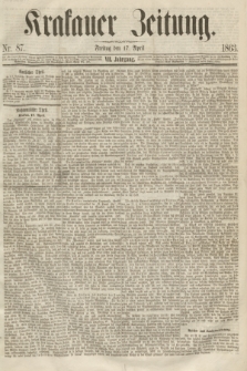 Krakauer Zeitung.Jg.7, Nr. 87 (17 April 1863)