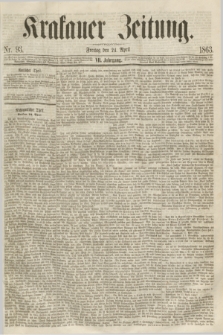 Krakauer Zeitung.Jg.7, Nr. 93 (24 April 1863)