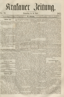 Krakauer Zeitung.Jg.7, Nr. 98 (30 April 1863)