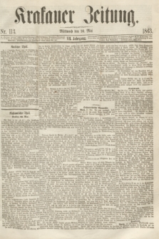 Krakauer Zeitung.Jg.7, Nr. 113 (20 Mai 1863)