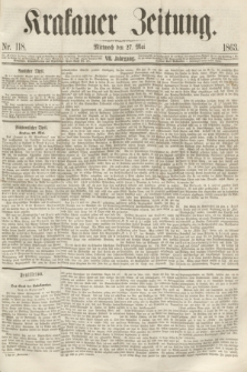 Krakauer Zeitung.Jg.7, Nr. 118 (27 Mai 1863)