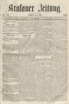 Krakauer Zeitung.Jg.7, Nr. 149 (4 Juli 1863)