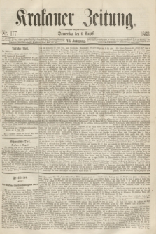 Krakauer Zeitung.Jg.7, Nr. 177 (6 August 1863)