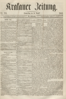 Krakauer Zeitung.Jg.7, Nr. 188 (20 August 1863)