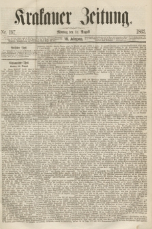 Krakauer Zeitung.Jg.7, Nr. 197 (31 August 1863)