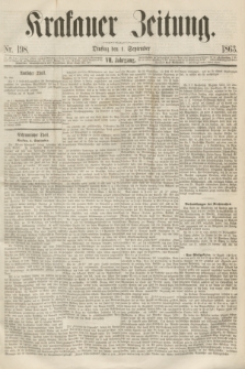 Krakauer Zeitung.Jg.7, Nr. 198 (1 September 1863)