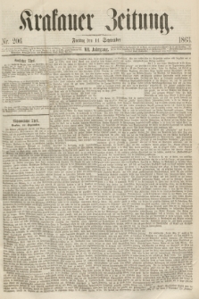 Krakauer Zeitung.Jg.7, Nr. 206 (11 September 1863)