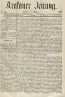 Krakauer Zeitung.Jg.7, Nr. 208 (14 September 1863)
