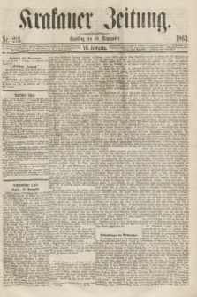 Krakauer Zeitung.Jg.7, Nr. 213 (19 September 1863) + dod.