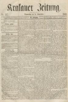 Krakauer Zeitung.Jg.7, Nr. 217 (24 September 1863)