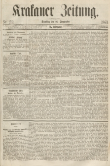 Krakauer Zeitung.Jg.7, Nr. 219 (26 September 1863)