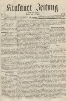 Krakauer Zeitung.Jg.7, Nr. 224 (2 October 1863)
