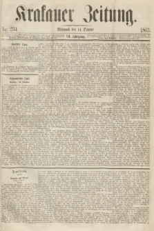 Krakauer Zeitung.Jg.7, Nr. 234 (14 October 1863)