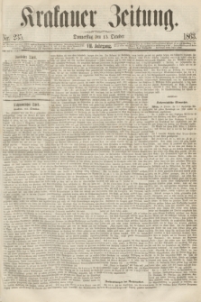 Krakauer Zeitung.Jg.7, Nr. 235 (15 October 1863)
