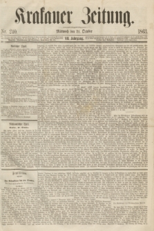 Krakauer Zeitung.Jg.7, Nr. 240 (21 October 1863)
