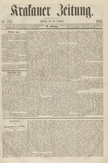 Krakauer Zeitung.Jg.7, Nr. 242 (23 October 1863)