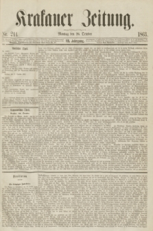 Krakauer Zeitung.Jg.7, Nr. 244 (26 October 1863)