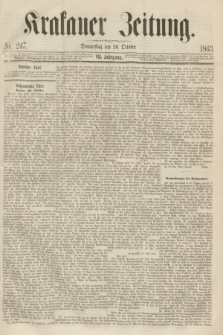 Krakauer Zeitung.Jg.7, Nr. 247 (29 October 1863)