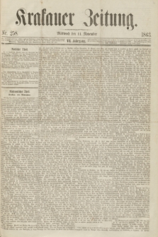Krakauer Zeitung.Jg.7, Nr. 258 (11 November 1863)