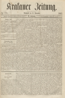 Krakauer Zeitung.Jg.7, Nr. 270 (25 November 1863)