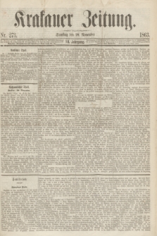 Krakauer Zeitung.Jg.7, Nr. 273 (28 November 1863)