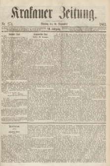 Krakauer Zeitung.Jg.7, Nr. 274 (30 November 1863)