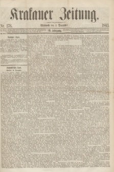 Krakauer Zeitung.Jg.7, Nr. 276 (2 December 1863)