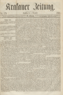 Krakauer Zeitung.Jg.7, Nr. 279 (5 December 1863)