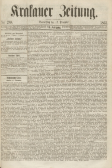 Krakauer Zeitung.Jg.7, Nr. 288 (17 December 1863)