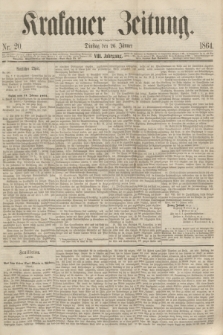 Krakauer Zeitung.Jg.8, Nr. 20 (26 Jänner 1864)