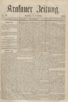 Krakauer Zeitung.Jg.8, Nr. 39 (18 Februar 1864)