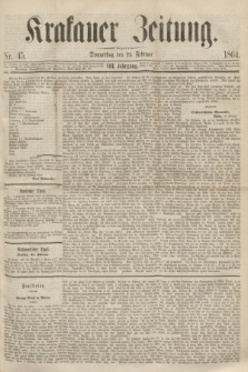 Krakauer Zeitung.Jg.8, Nr. 45 (25 Februar 1864)