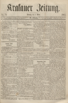 Krakauer Zeitung.Jg.8, Nr. 54 (7 März 1864)