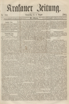 Krakauer Zeitung.Jg.8, Nr. 183 (11 August 1864)