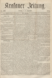 Krakauer Zeitung.Jg.8, Nr. 207 (10 September 1864)