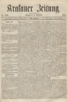 Krakauer Zeitung.Jg.8, Nr. 208 (12 September 1864)