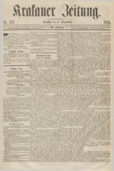 Krakauer Zeitung.Jg.8, Nr. 213 (17 September 1864)