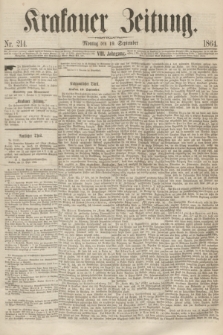 Krakauer Zeitung.Jg.8, Nr. 214 (19 September 1864)