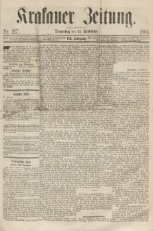 Krakauer Zeitung.Jg.8, Nr. 217 (22 September 1864)