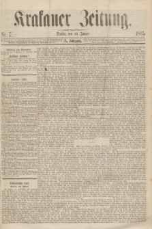 Krakauer Zeitung.Jg.9, Nr. 7 (10 Jänner 1865)