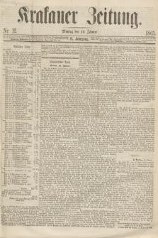 Krakauer Zeitung.Jg.9, Nr. 12 (16 Jänner 1865)