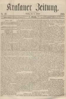 Krakauer Zeitung.Jg.9, Nr. 19 (24 Jänner 1865)