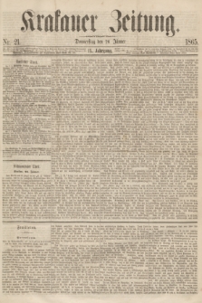 Krakauer Zeitung.Jg.9, Nr. 21 (26 Jänner 1865)