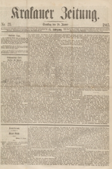 Krakauer Zeitung.Jg.9, Nr. 23 (28 Jänner 1865)