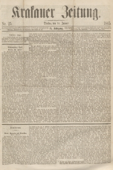 Krakauer Zeitung.Jg.9, Nr. 25 (31 Jänner 1865)