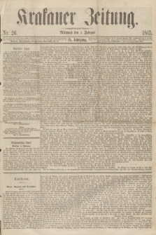 Krakauer Zeitung.Jg.9, Nr. 26 (1 Februar 1865)