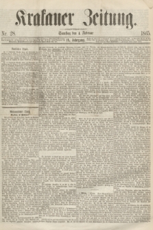 Krakauer Zeitung.Jg.9, Nr. 28 (4 Februar 1865)